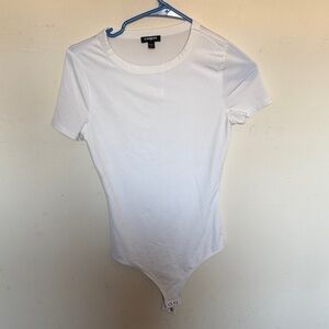 Express Classic White Short Sleeve Bodysuit